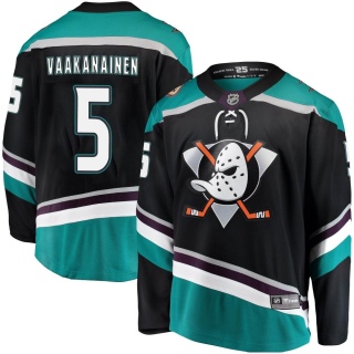 Youth Urho Vaakanainen Anaheim Ducks Fanatics Branded Alternate Jersey - Breakaway Black